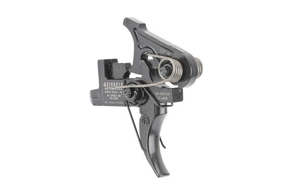 The Geissele Automatics Hi-Speed National Match Two Stage ar15 Trigger Set features a curved trigger bow.